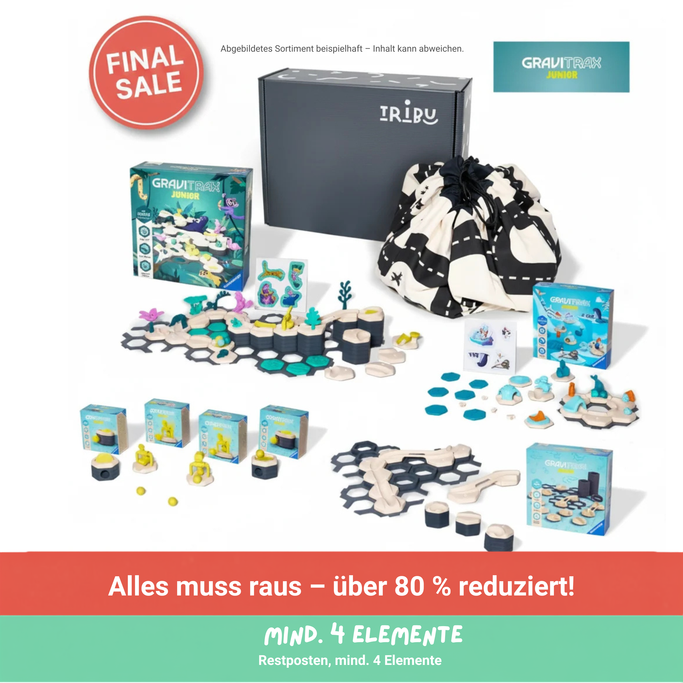 Tribu Box „GraviTrax" Erweiterung ohne Starter Set – 36+ Monate – Restposten, mind. 4 Elemente
