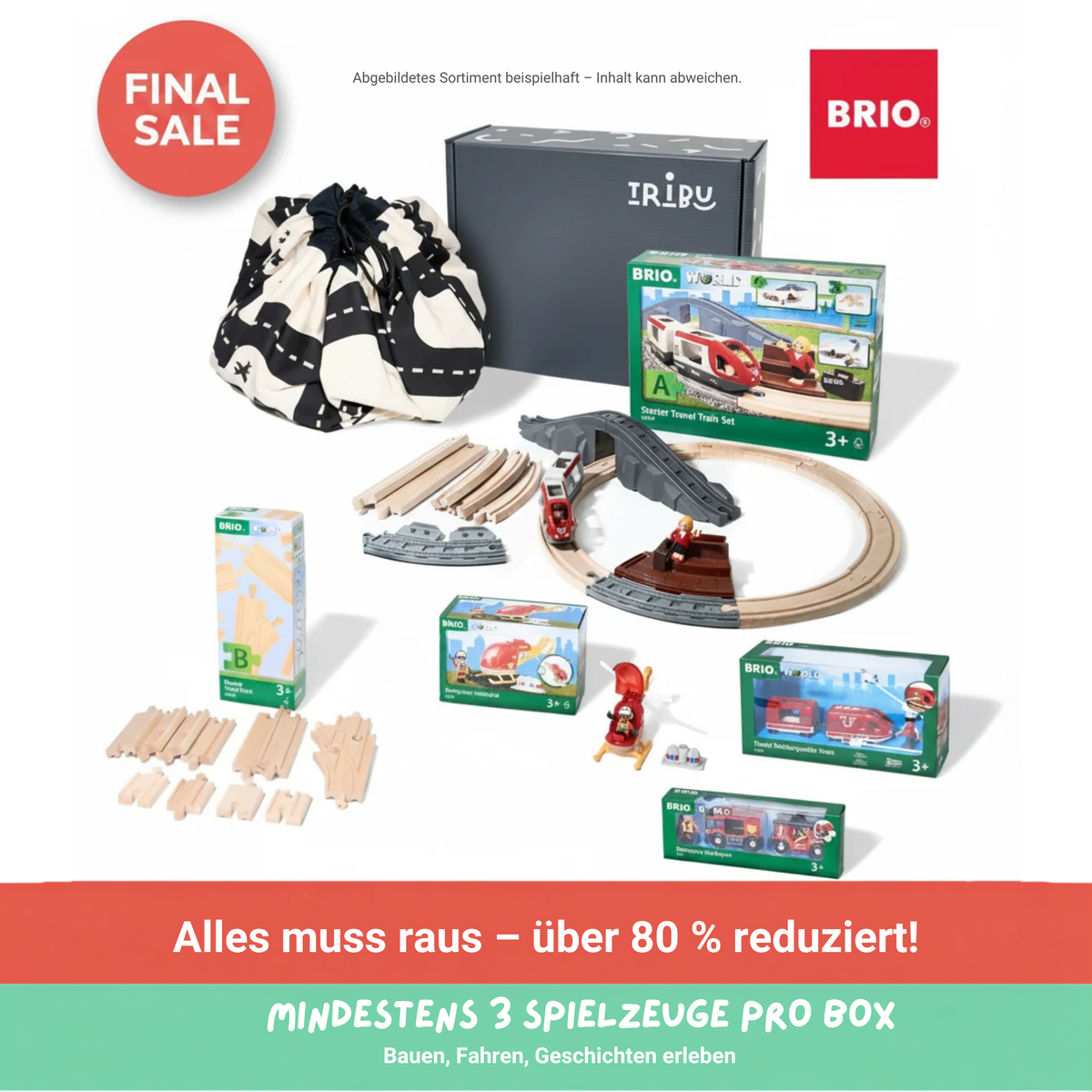 Tribu Box „BRIO" – 36+ Monate – Restposten: mind. 3 Spielzeuge
