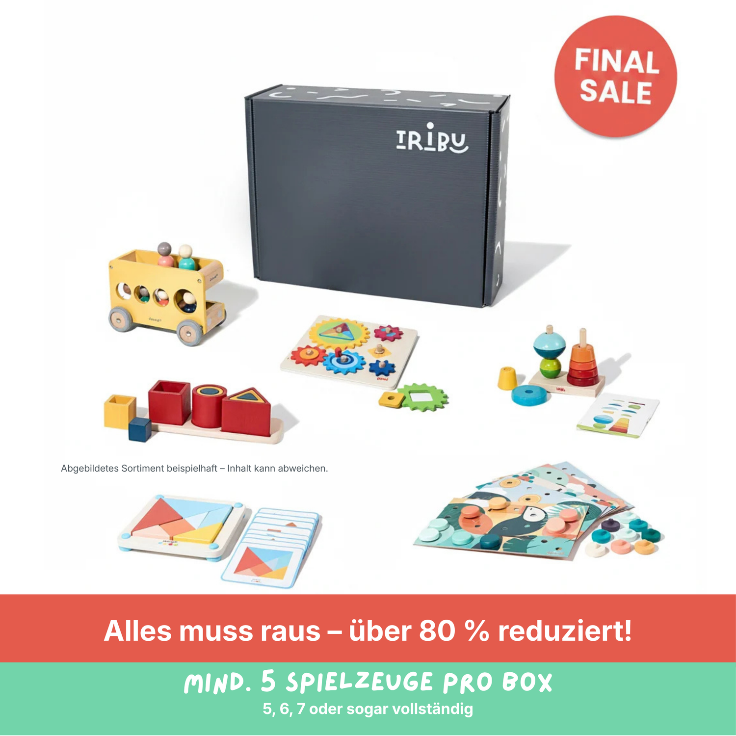 Tribu Box „Einhörnchen" – 27+ Monate – Restposten: mind. 5 Spielzeuge